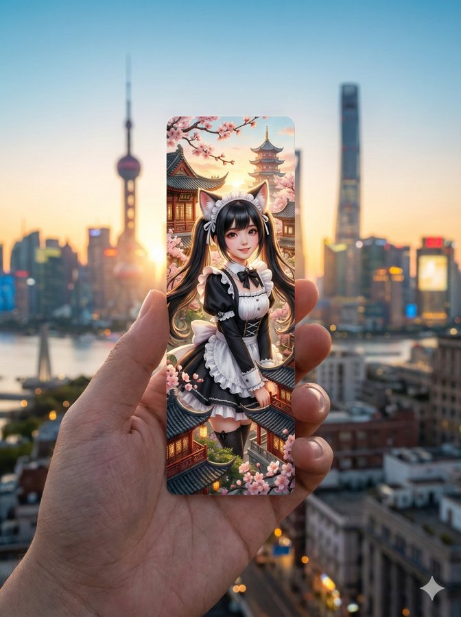 Bàn tay người cầm một chiếc thẻ sách dọc dài và mảnh