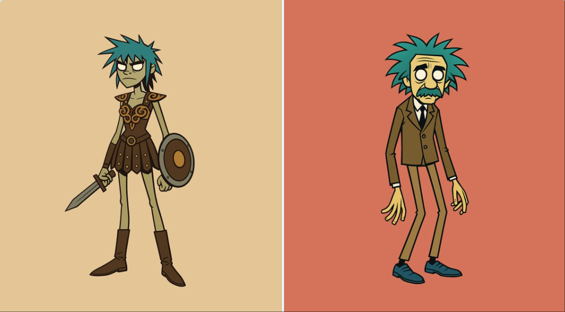 Personnages style Gorillaz