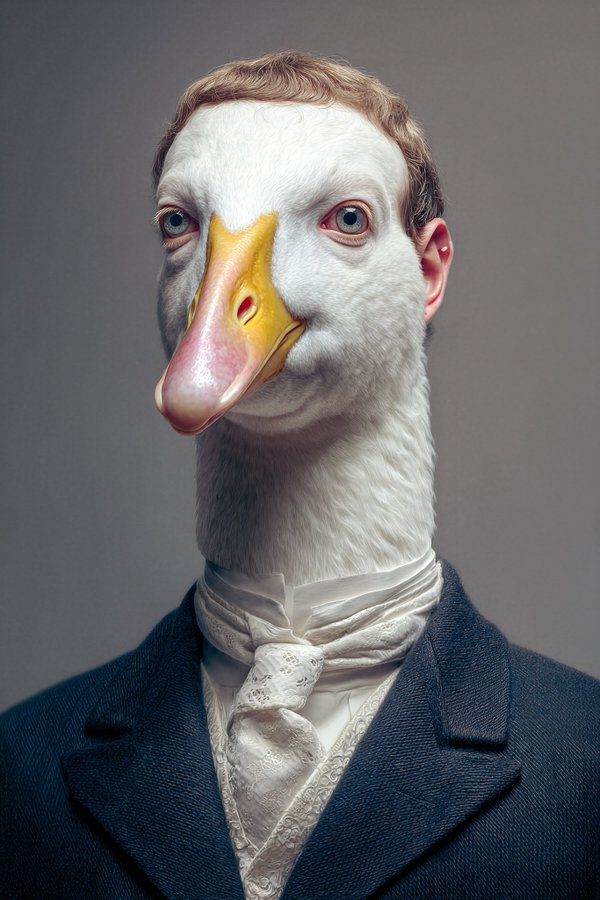 Niezwykle szczegółowy portret postaci jako zwierzęcia