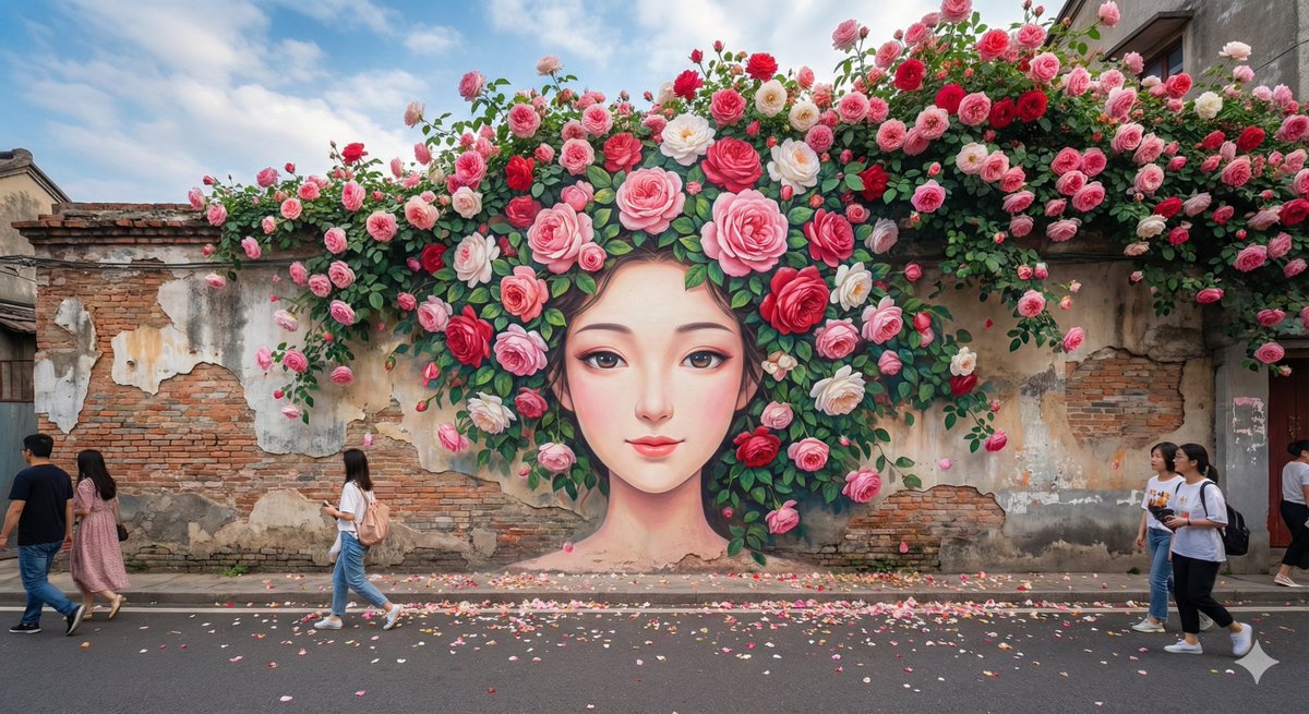 Murales di strada con effetto fotografico intenso