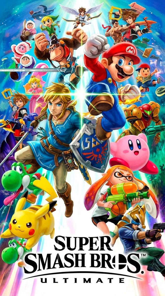 Groepsfotoposter van Super Smash Bros.