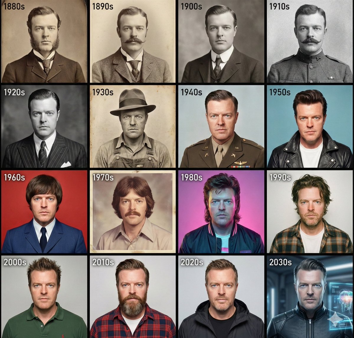 制作一个4×4的网格符合年代的风格