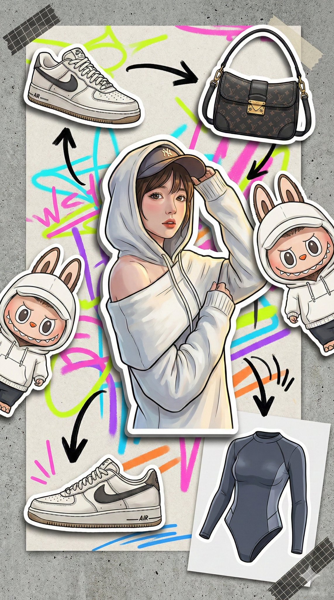 Diario con marcadores de garabatos