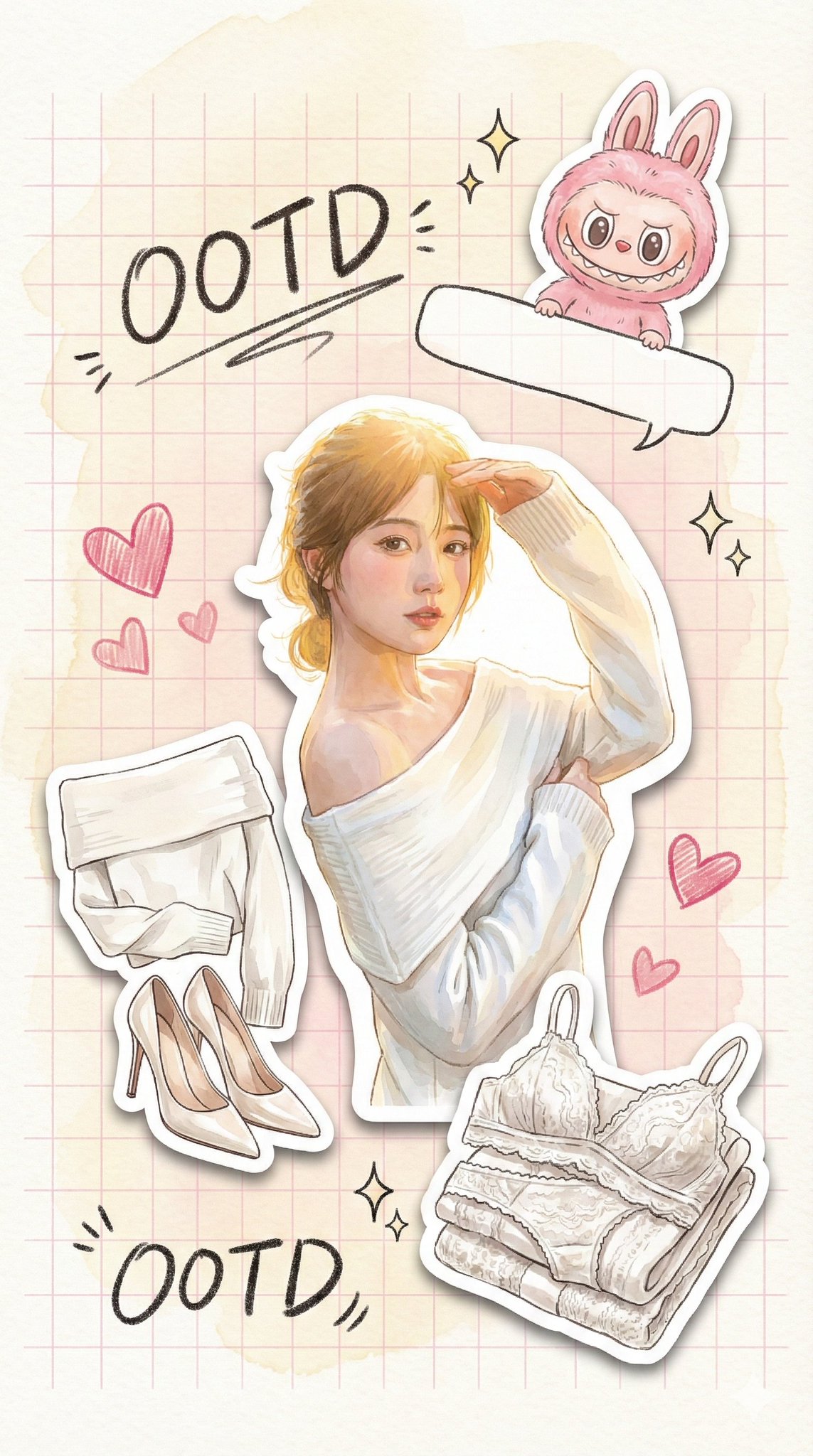 Romige Aquarel Notitieboek