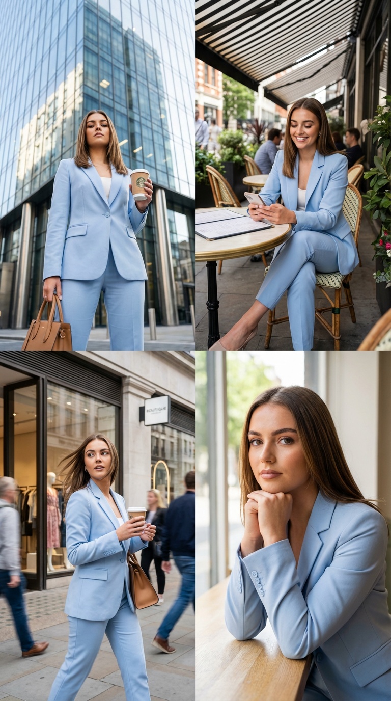 Spójny kolaż z czterech modowych scen życia