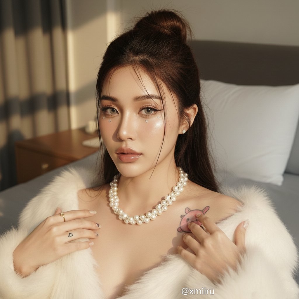 Bella donna dalla pelle chiara baciata dalla luce del mattino