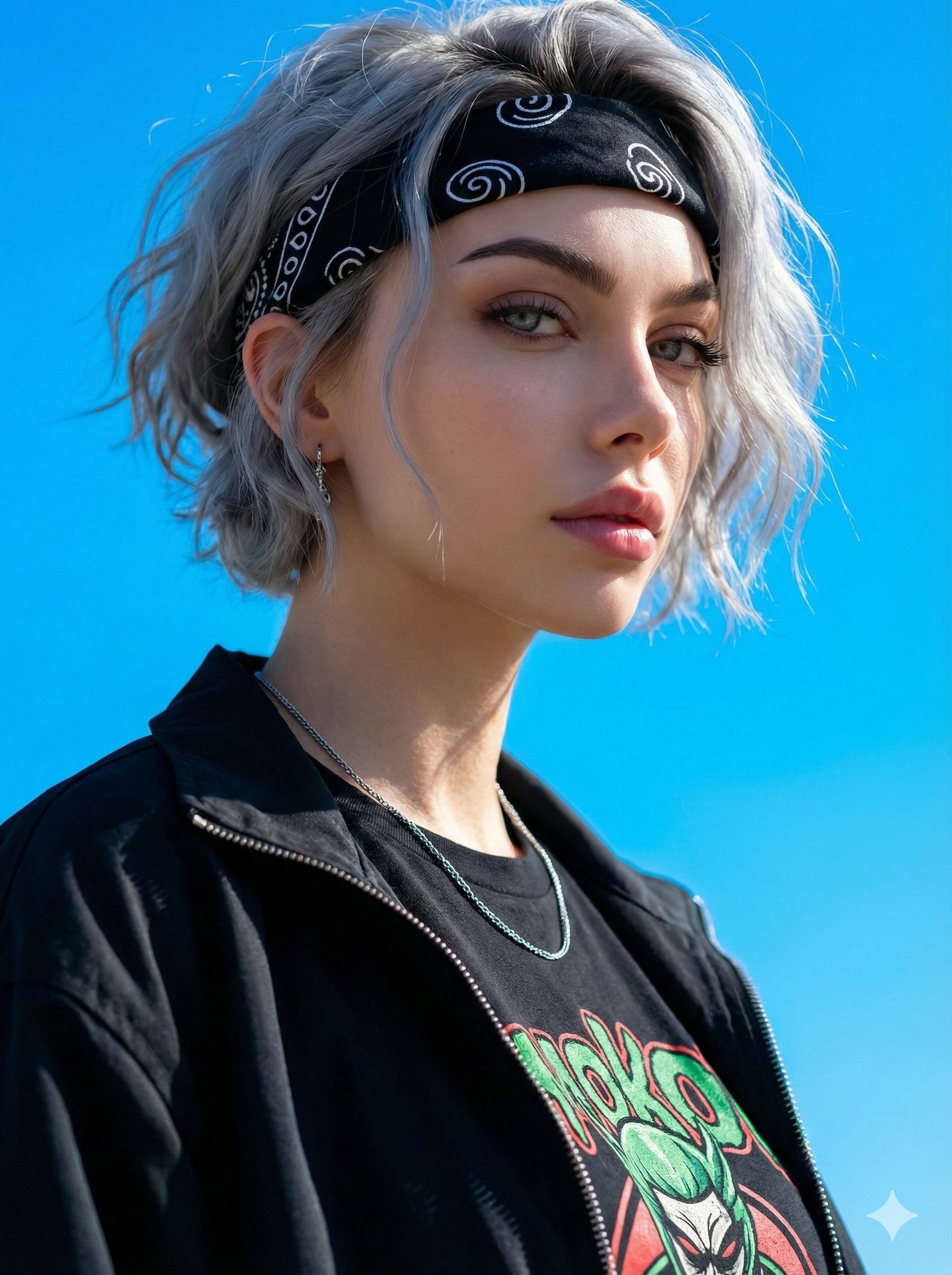 Nowoczesne, awangardowe zbliżenie na kobietę