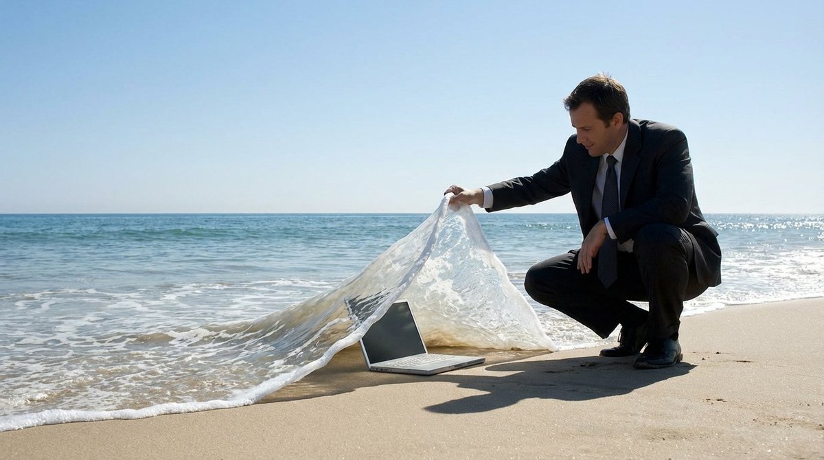 Eine Welle wie einen Teppich hochziehen