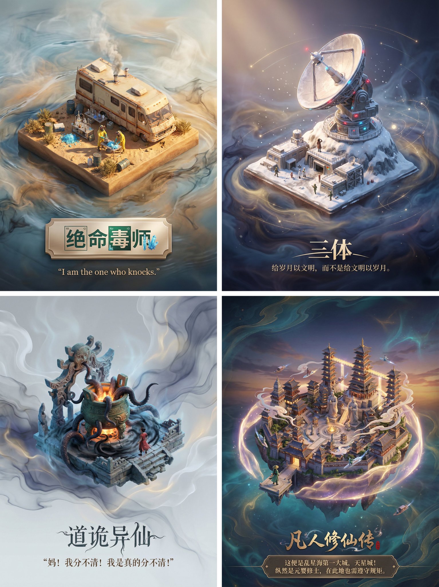 Genereer scèneposters voor films, series of boeken