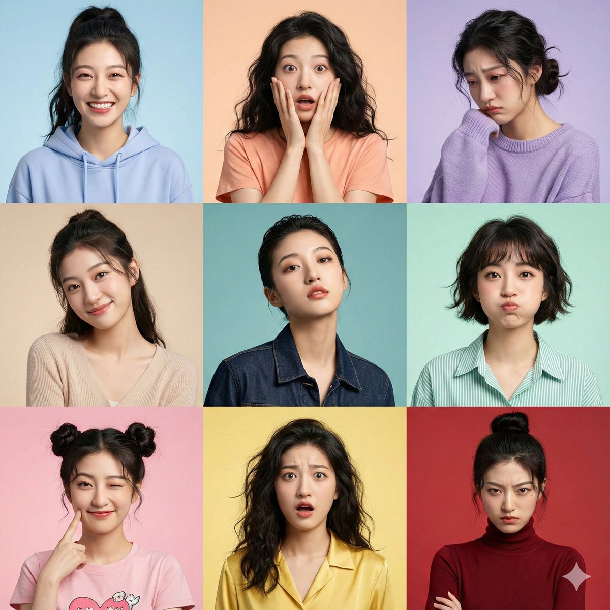 תמונות רשת תשע משבצות בגרסת אנשים אמיתיים