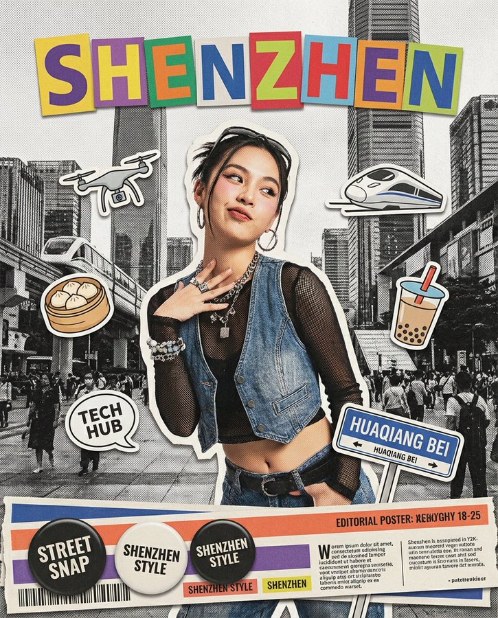 Collage-Poster aus der Y2K-Ära